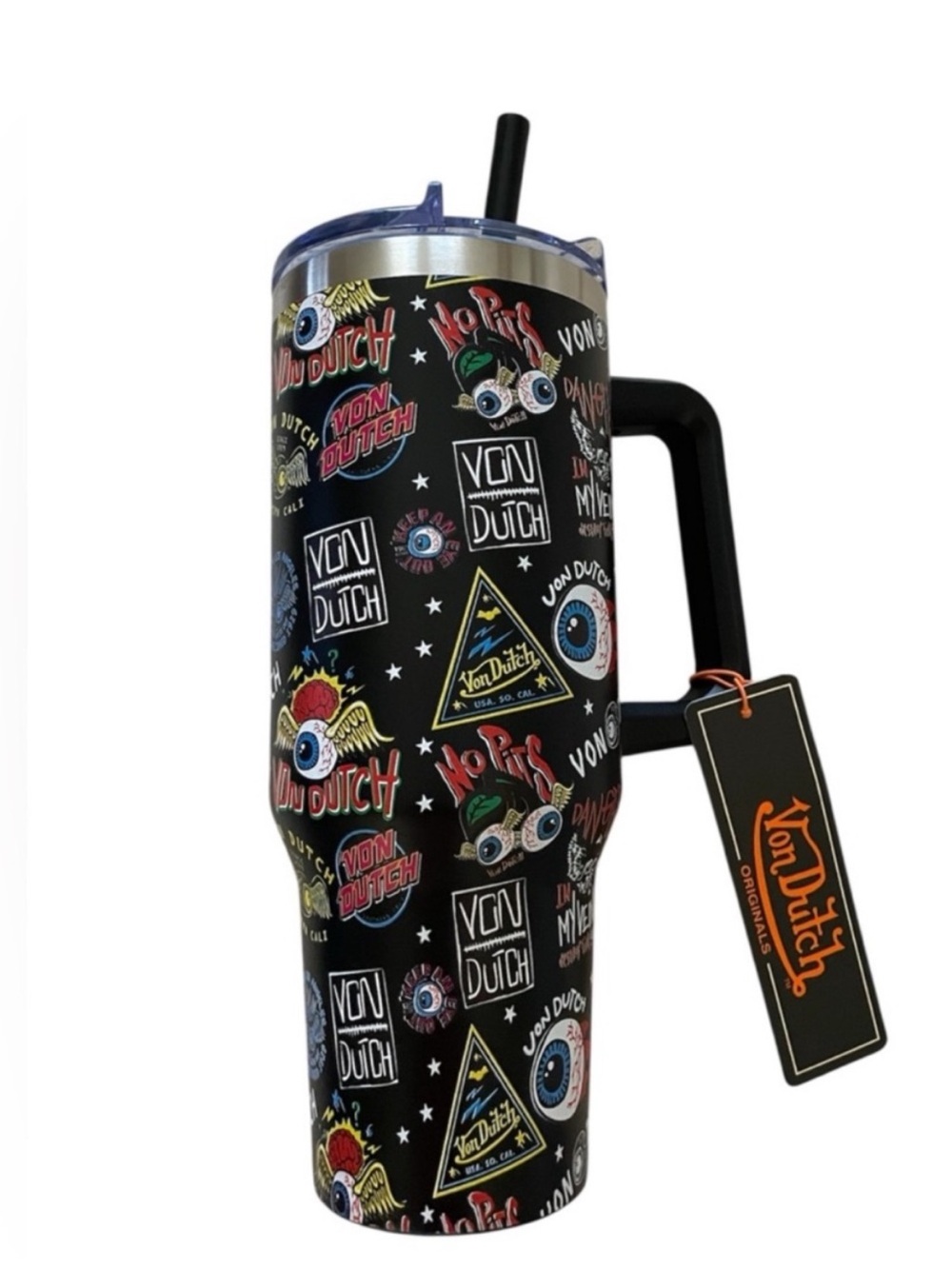 NWT Von Dutch 40oz Tumbler Flying Eyeball Goth Y2K Cup